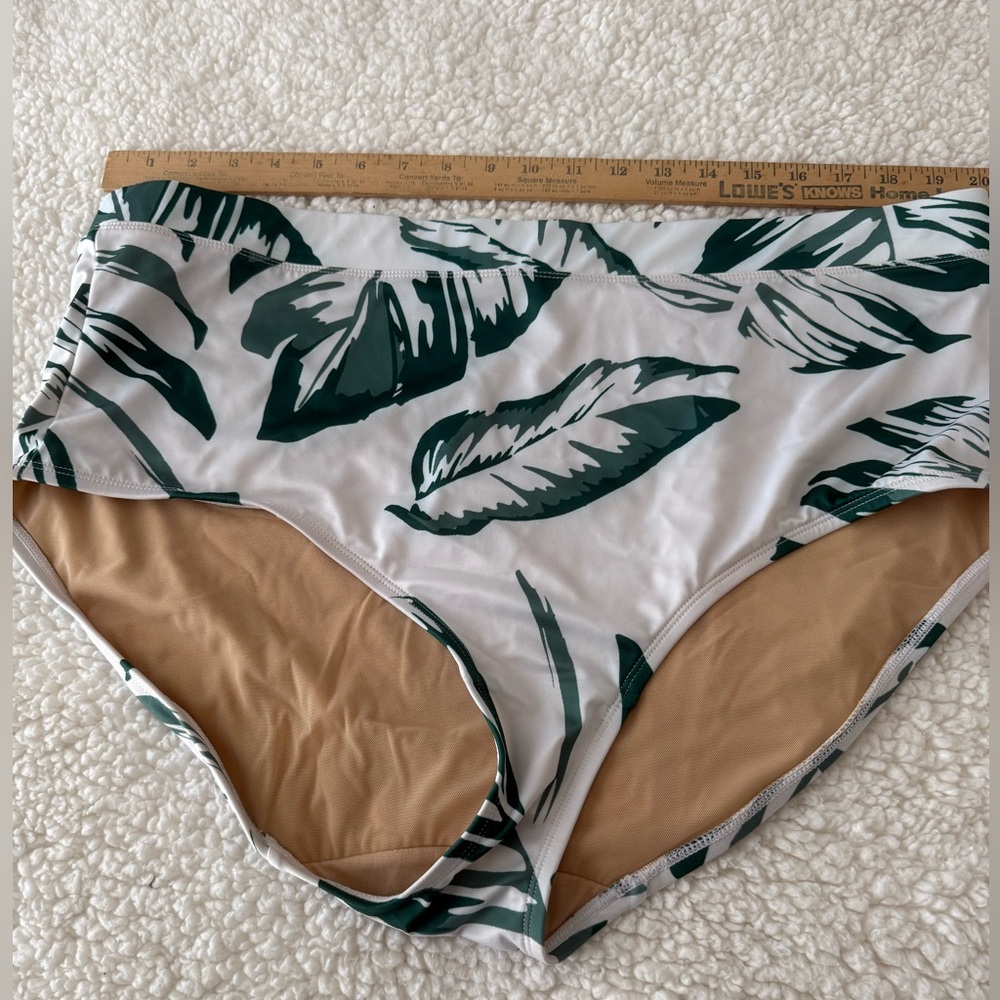 Lane Bryant Green Leaf Print Bikini Bottoms